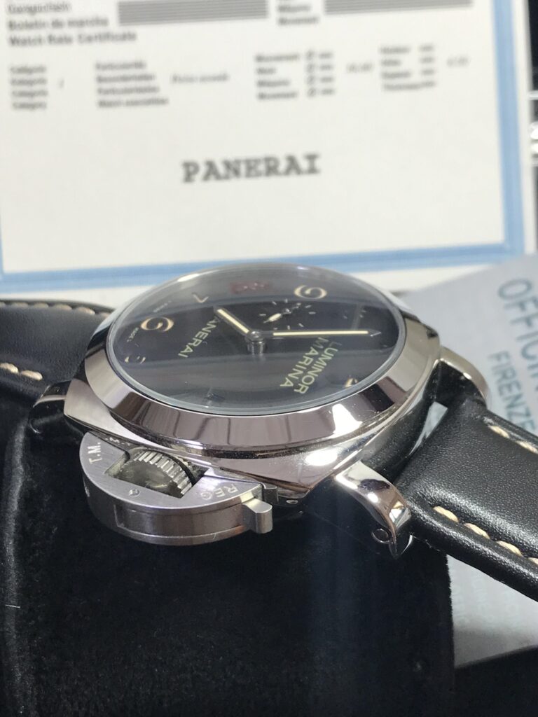 Panerai Luminor Marina PAM359 1950 Black Dial 44mm Swiss พรายน้ำสีส้ม สาหนัง 03