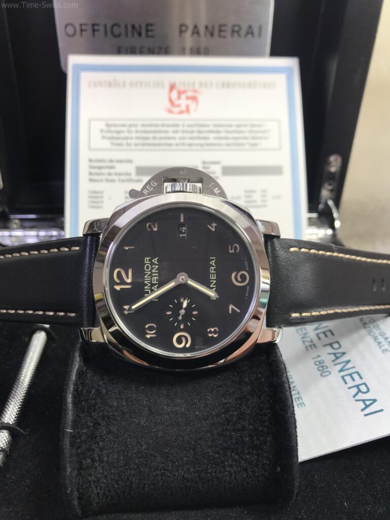 Panerai Luminor Marina PAM359 1950 Black Dial 44mm Swiss พรายน้ำสีส้ม สาหนัง 07