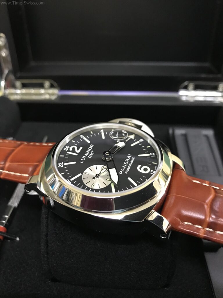 Panerai Luminor PAM88 GMT Black Dial 44mm Swiss หน้าดำ สายหนังน้ำตาล 03