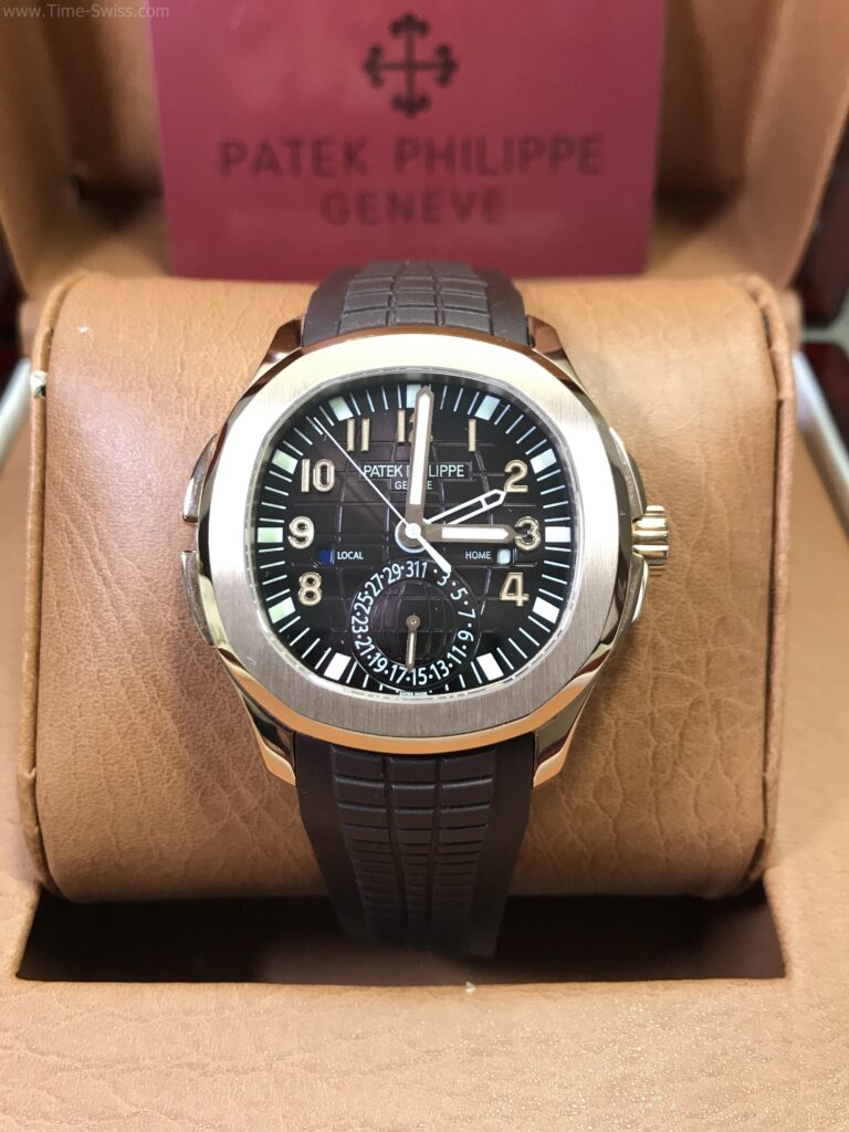 Patek Aquanaut 5164R Rose Gold Black Dial Rubble 41mm Swiss เรือนทอง 4เข็ม สายยาง 01