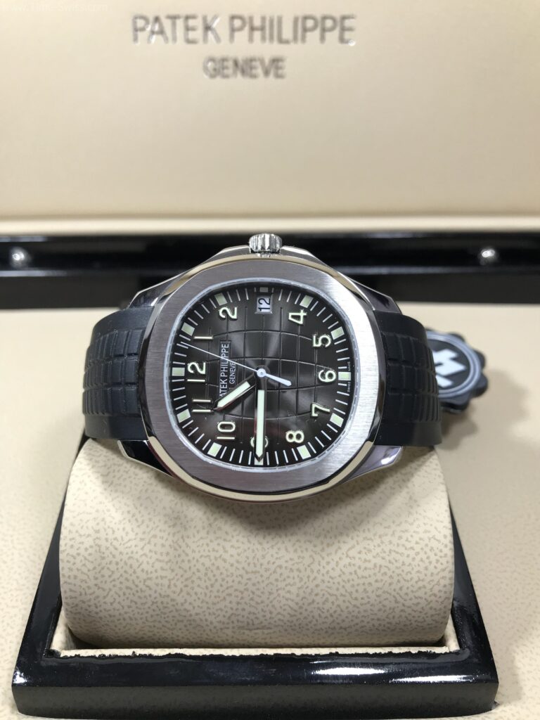 Patek Aquanaut 5167A Black Dial Rubble 41mm ZF Swiss เรือนเงิน หน้าดำ สายยาง 06