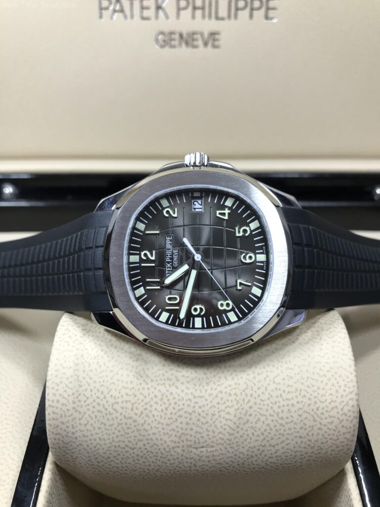 Patek Aquanaut 5167A Black Dial Rubble 41mm ZF Swiss เรือนเงิน หน้าดำ สายยาง 07