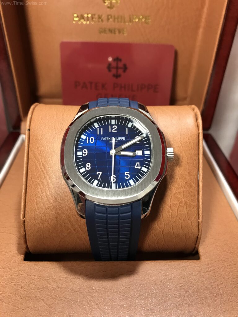 Patek Aquanaut 5168G Blue Dial Rubble 42mm CC เรือนเงิน หน้าน้ำเงิน สายยางน้ำเงิน 01