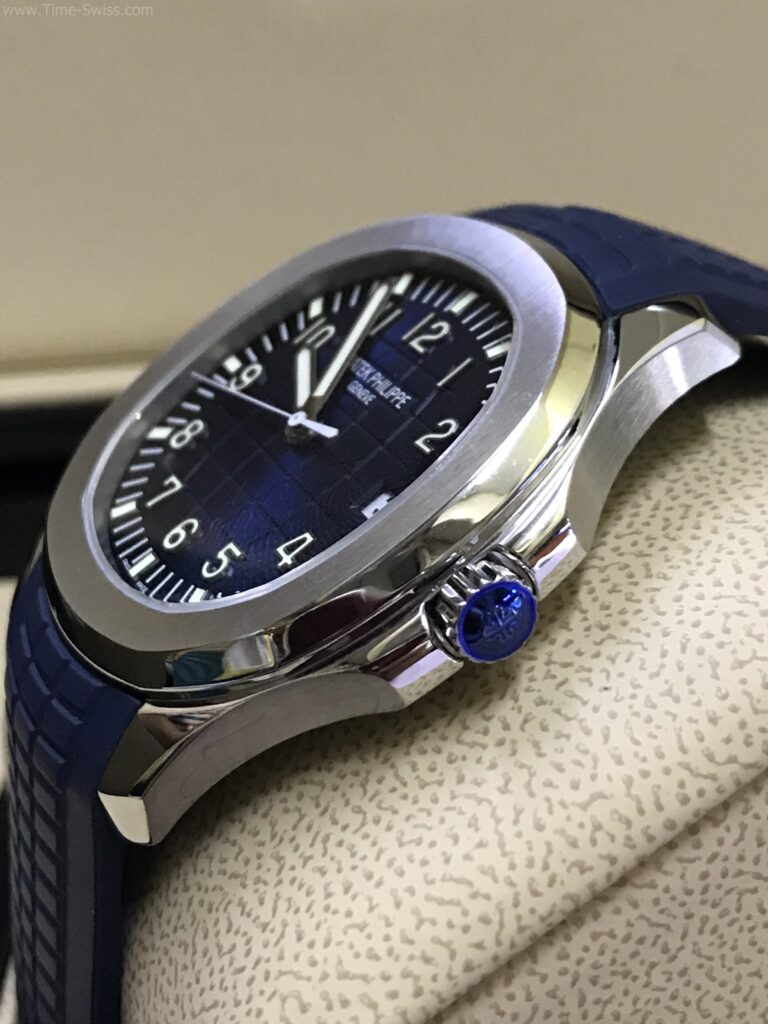 Patek Aquanaut 5168G Blue Rubble 42mm ZF Swiss เรือนเงิน หน้าน้ำเงิน สายยางน้ำเงิน 02