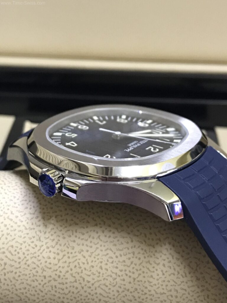 Patek Aquanaut 5168G Blue Rubble 42mm ZF Swiss เรือนเงิน หน้าน้ำเงิน สายยางน้ำเงิน 03