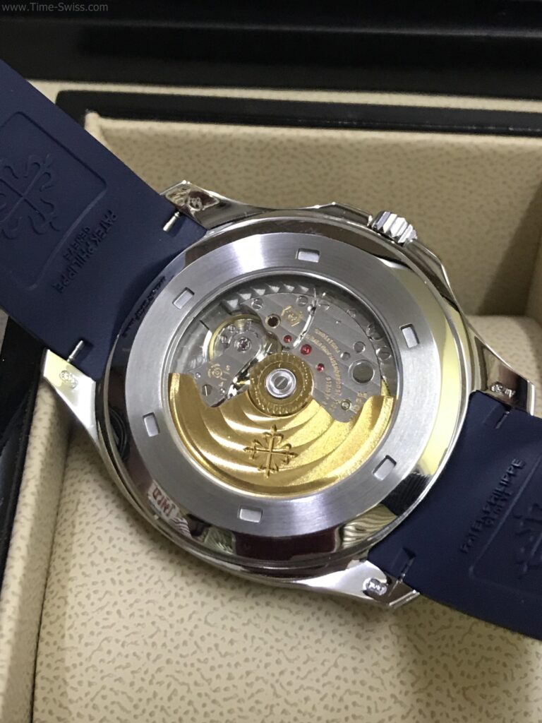 Patek Aquanaut 5168G Blue Rubble 42mm ZF Swiss เรือนเงิน หน้าน้ำเงิน สายยางน้ำเงิน 05