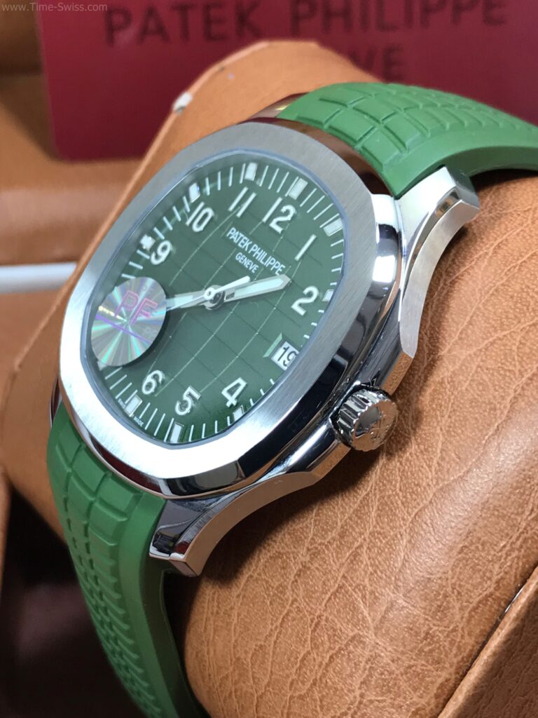 Patek Aquanaut 5168G Green Dial 42mm PPF Swiss เรือนเงิน หน้าเขียว สายยางเขียว 02