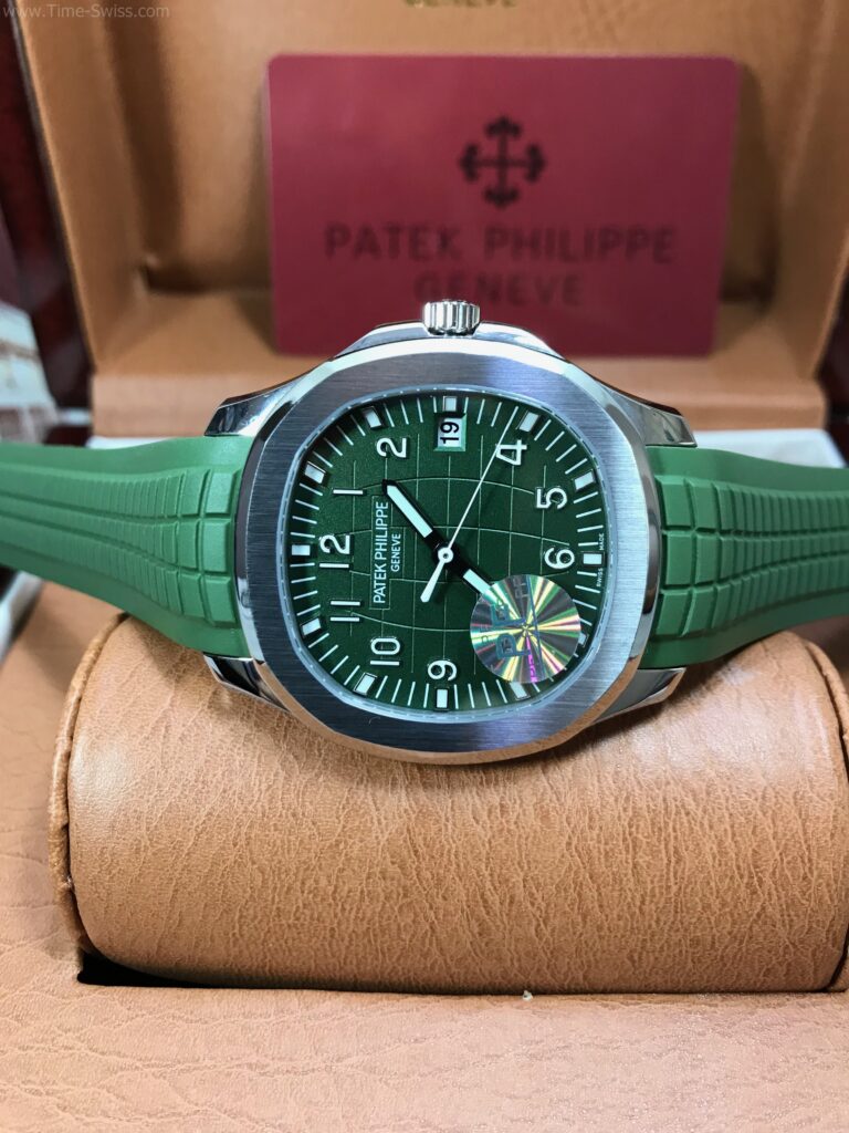 Patek Aquanaut 5168G Green Dial 42mm PPF Swiss เรือนเงิน หน้าเขียว สายยางเขียว 08