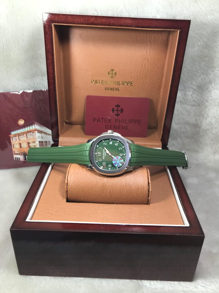 Patek Aquanaut 5168G Green Dial 42mm PPF Swiss เรือนเงิน หน้าเขียว สายยางเขียว 09