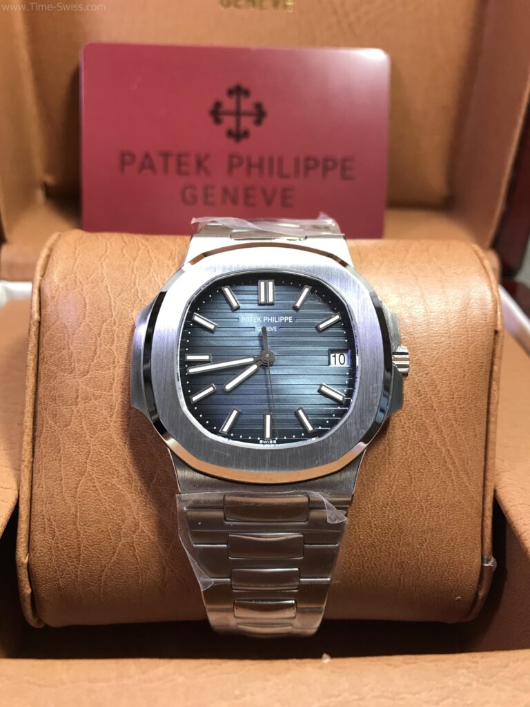 Patek Nautilus 5711 Blue Dial 40mm 3K Swiss เรือนเงิน หน้าน้ำเงิน สายเหล็ก 01