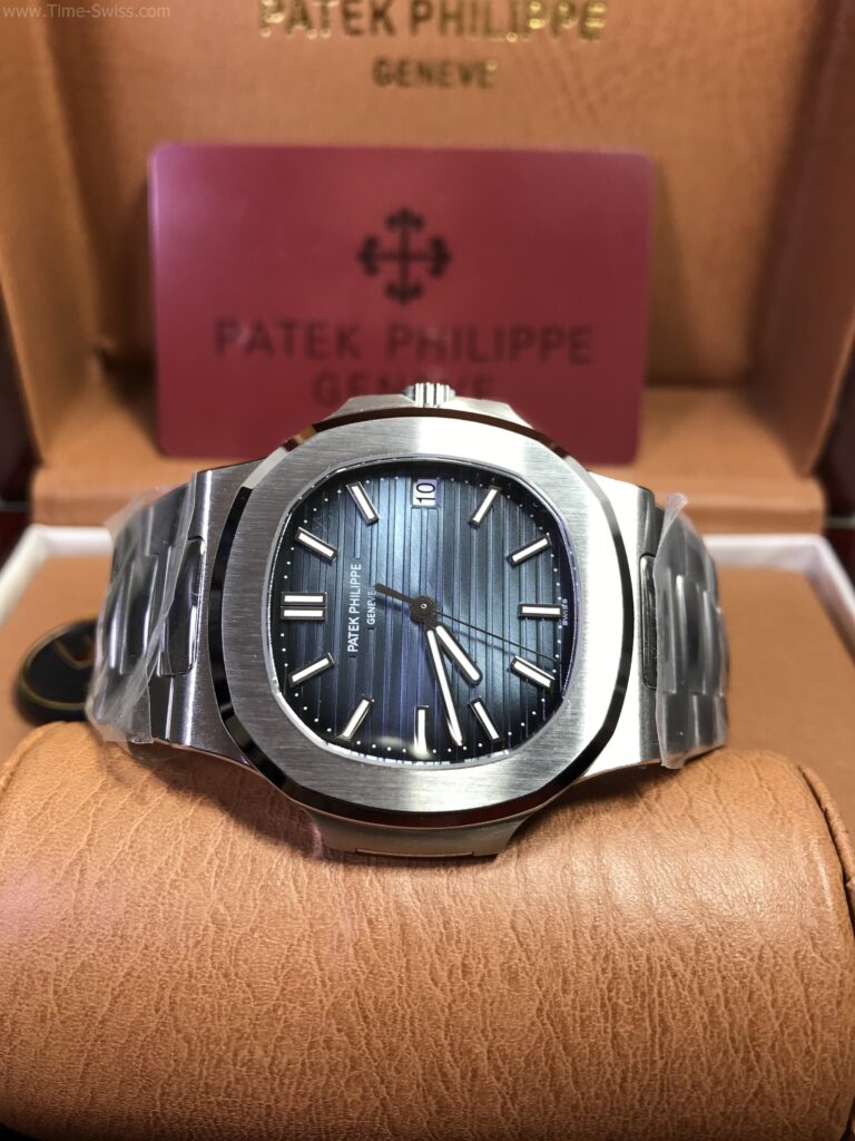 Patek Nautilus 5711 Blue Dial 40mm 3K Swiss เรือนเงิน หน้าน้ำเงิน สายเหล็ก 08