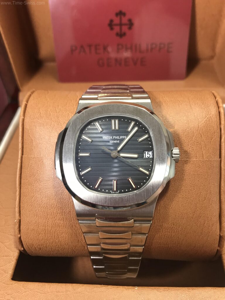 Patek Nautilus 5711 Blue Dial 40mm PPF Swiss เรือนเงิน หน้าน้ำเงิน สายเหล็ก 01