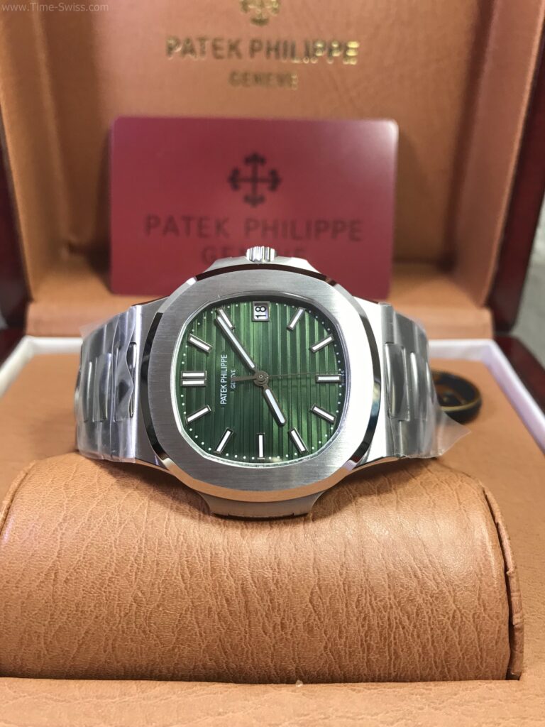 Patek Nautilus 5711 Green Dial 40mm 3K Swiss เรือนเงิน หน้าเขียว สายเหล็ก 08