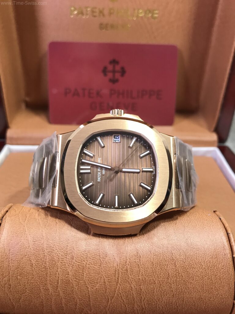 Patek Nautilus 5711 Rose Gold Brown Dial 40mm 3K Swiss เรือนทอง หน้าน้ำตาล สายทอง 08