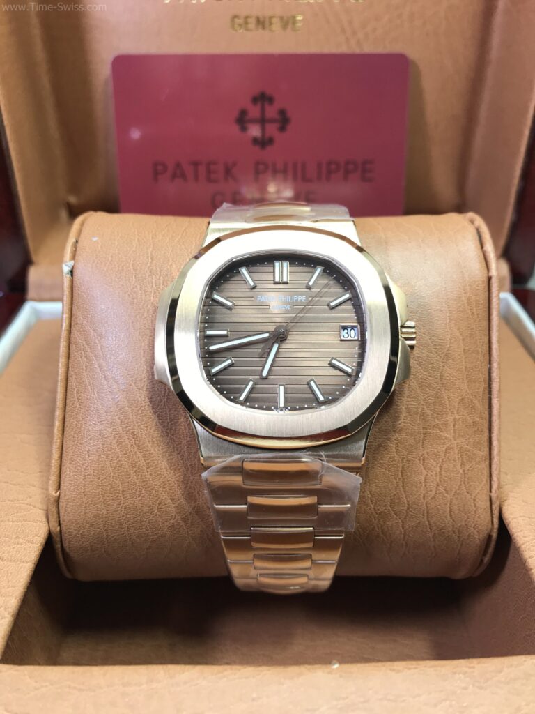 Patek Nautilus 5711 Rose Gold Brown Dial 40mm PPF Swiss เรือนทอง หน้าน้ำตาล สายทอง 01