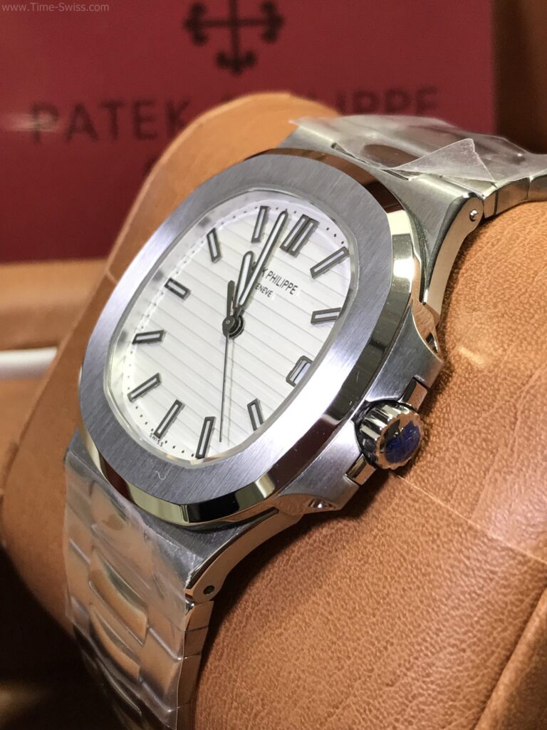 Patek Nautilus 5711 White Dial 40mm 3K Swiss เรือนเงิน หน้าขาว สายเหล็ก 02