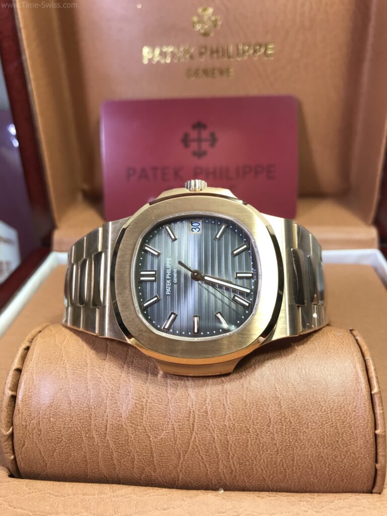 Patek Nautilus 5711-1R Rose Gold 40mm PPF Swiss เรือนทอง หน้าเทา สายทอง 07