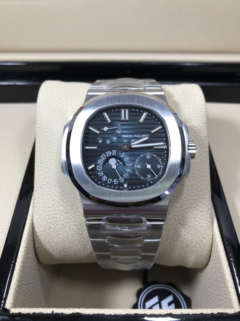 Patek Nautilus 5712-1A Power Blue 40mm ZF Swiss เรือนเงิน หน้าน้ำเงิน สายเหล็ก 01