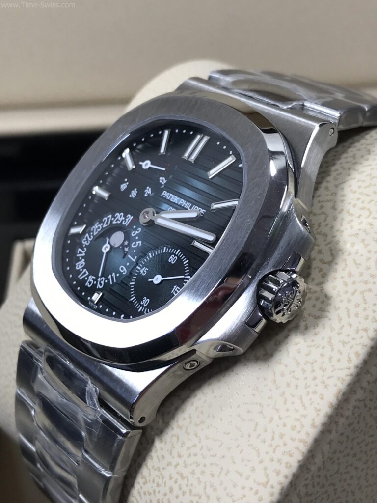 Patek Nautilus 5712-1A Power Blue 40mm ZF Swiss เรือนเงิน หน้าน้ำเงิน สายเหล็ก 02