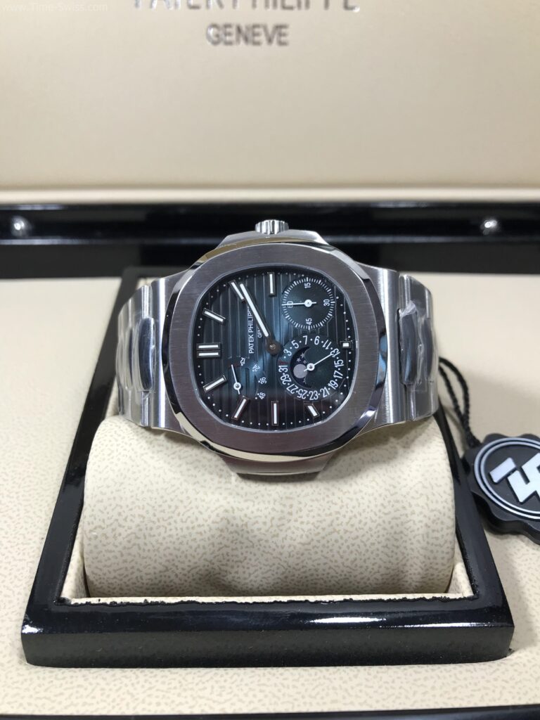 Patek Nautilus 5712-1A Power Blue 40mm ZF Swiss เรือนเงิน หน้าน้ำเงิน สายเหล็ก 07