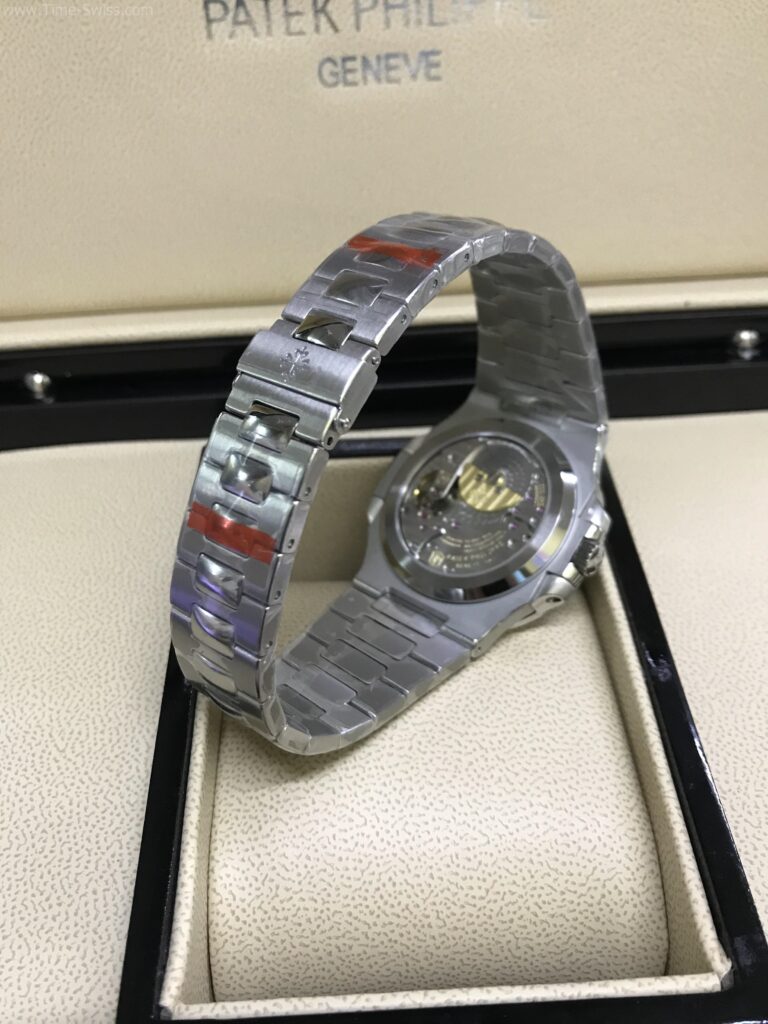 Patek Nautilus 5712-1A Power Black 40mm PPF Swiss เรือนเงิน หน้าดำเทา สายเหล็ก 05