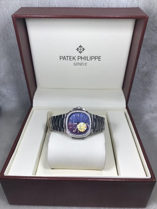 Patek Nautilus 7118-1200A Diamond Blue Dial 35mm PPF Ladies Swiss