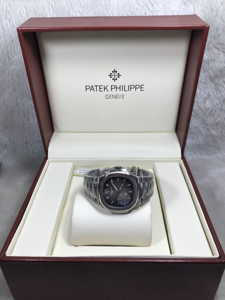 Patek Nautilus 7118-1A Black Dial 33mm PPF Ladies Swiss เรือนเงิน หน้าดำ สายเหล็ก ผู้หญิง 08