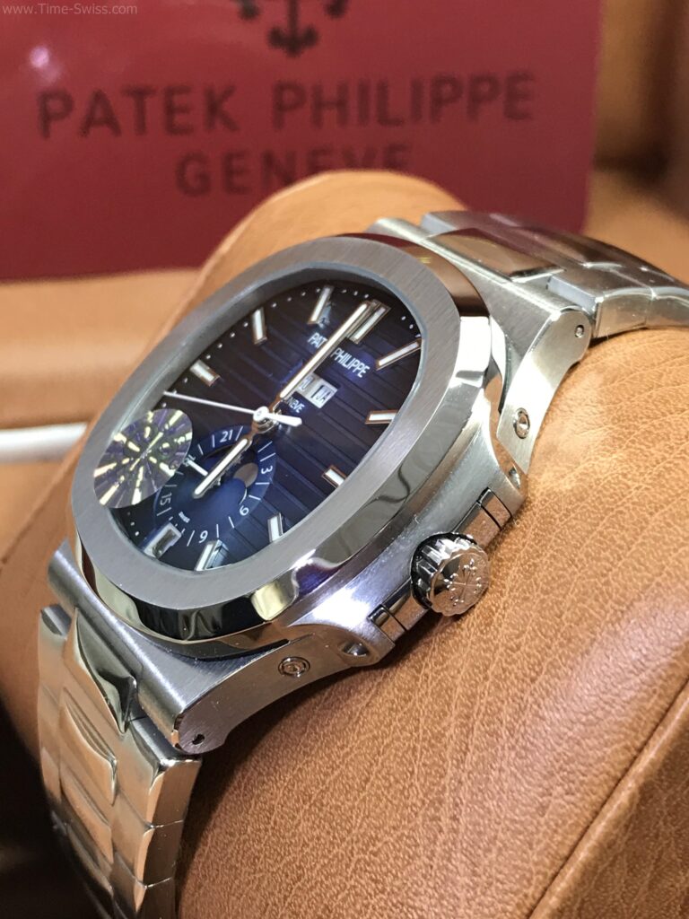 Patek Nautilus Moon 5726-1A Blue 40mm GR Swiss เรือนเงิน หน้าน้ำเงิน พระจันทร์ สายเหล็ก 02