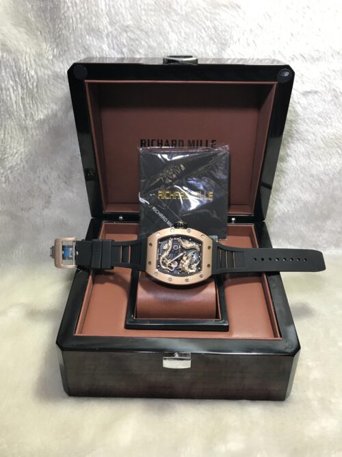 Richard Mille Dragon Rose Gold Black Dial Rubber 43mm Swiss