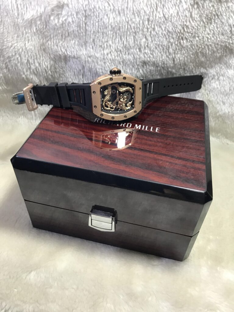 Richard Mille Dragon Rose Gold Black Dial Rubber 43mm Swiss หน้ามังกร เรือนทอง 08