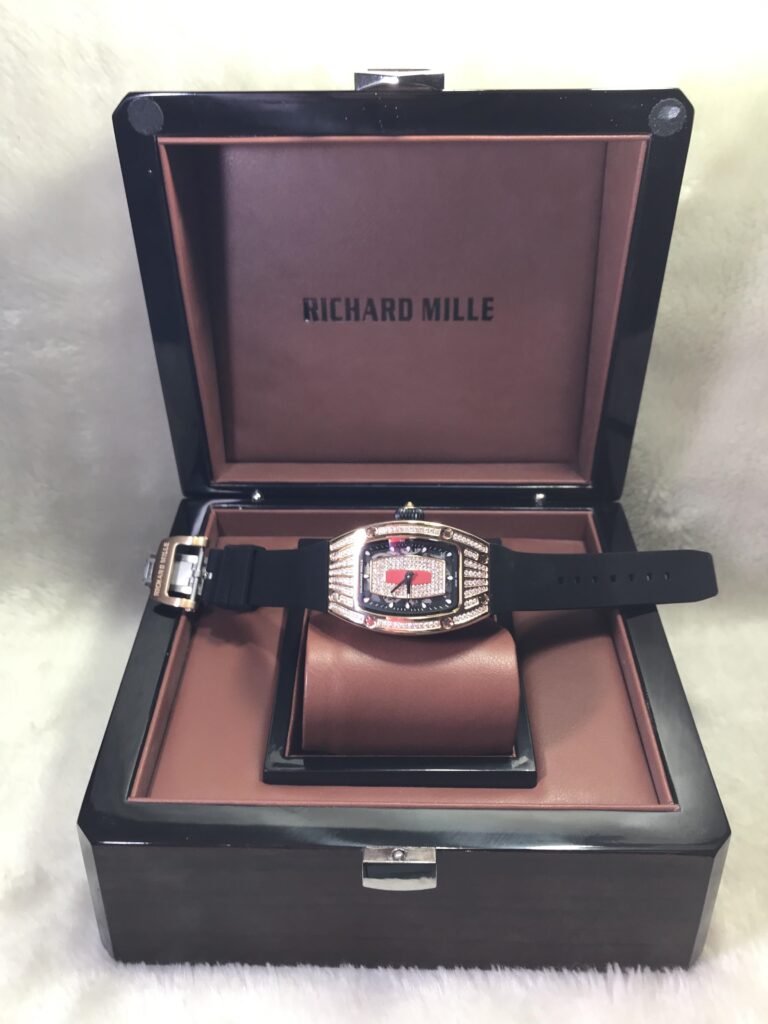 Richard Mille RM007 Diamond Red Dial 28mm Ladies Swiss เรือนทอง จุดกลางสีแดง 07