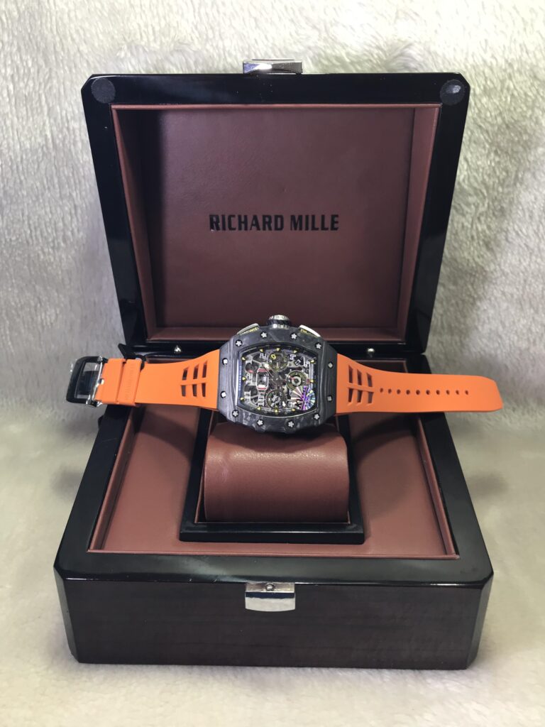 Richard Mille RM011-03RG003 Carbon Orange Rubber 42mm KV Swiss เรือนดำลาย สายยางส้ม 07