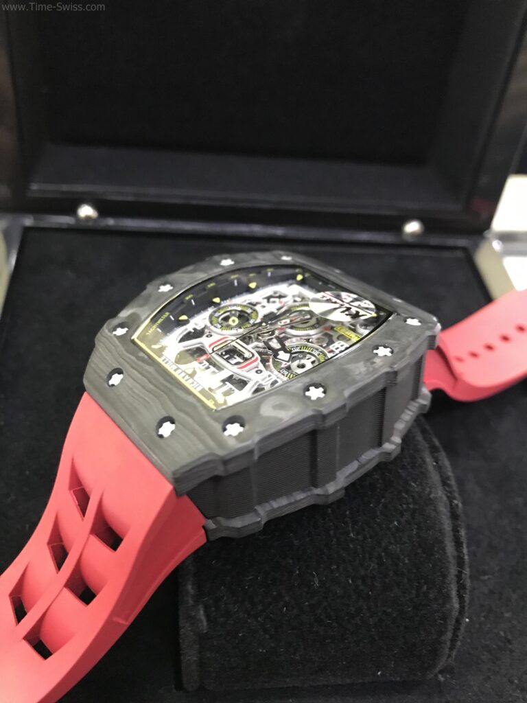 Richard Mille RM011-03RG003 Carbon Red Rubber 42mm KV Swiss เรือนดำลาย สายยางแดง 03