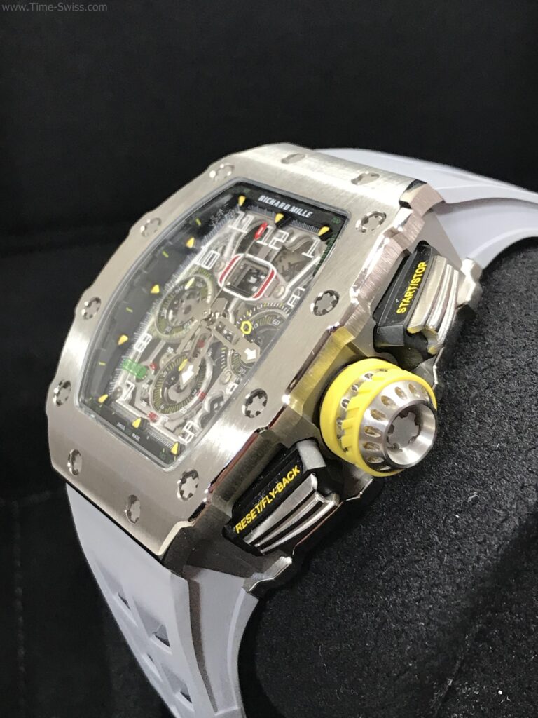 Richard Mille RM011-03RG003 Grey Rubber 42mm KV Swiss เรือนเงิน สายยางเทา 02