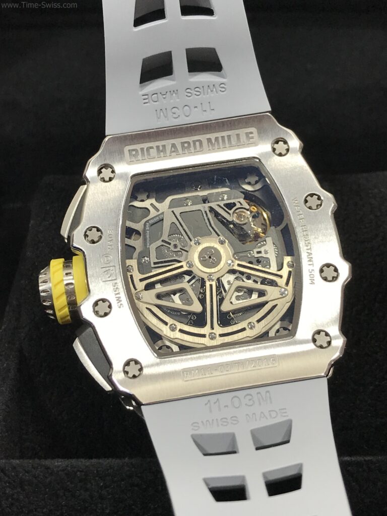 Richard Mille RM011-03RG003 Grey Rubber 42mm KV Swiss เรือนเงิน สายยางเทา 05