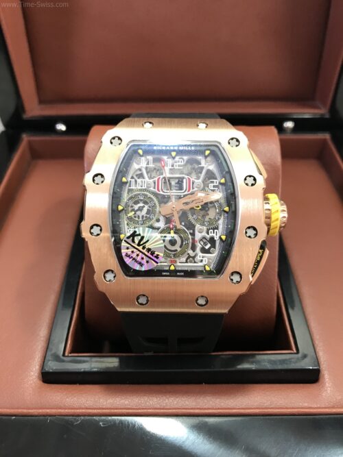 Richard Mille RM011-03RG003 Rose Gold Black Rubber 42mm KV Swiss