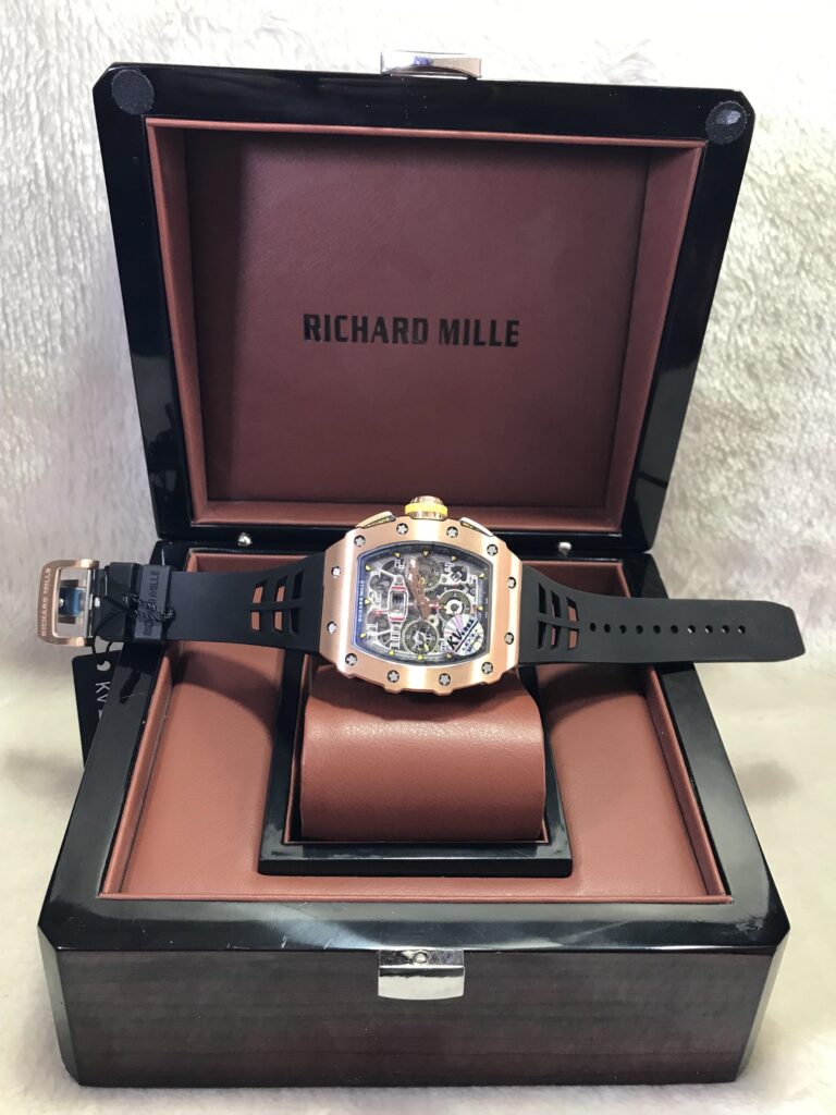 Richard Mille RM011-03RG003 Rose Gold Black Rubber 42mm KV Swiss เรือนทอง สายยางดำ 06