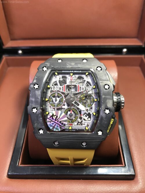 Richard Mille RM011 Flyback Carbon Yellow Rubber 42mm KV Swiss