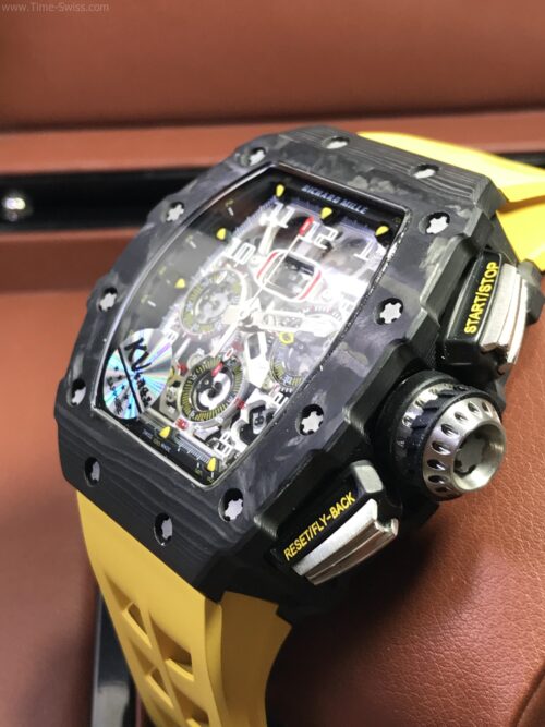 Richard Mille RM011 Flyback Carbon Yellow Rubber 42mm KV Swiss