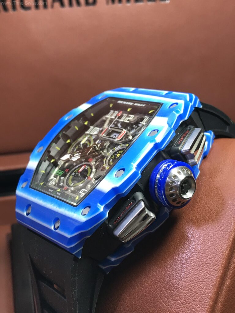 Richard Mille RM011-03 Blue Carbon Black Rubber 42mm Swiss เรือนน้ำเงิน 02