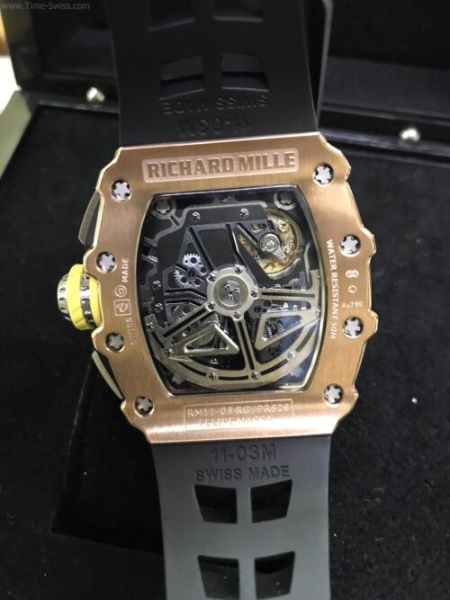 Richard Mille RM011-03 Rose Gold Black Rubber 42mm Swiss