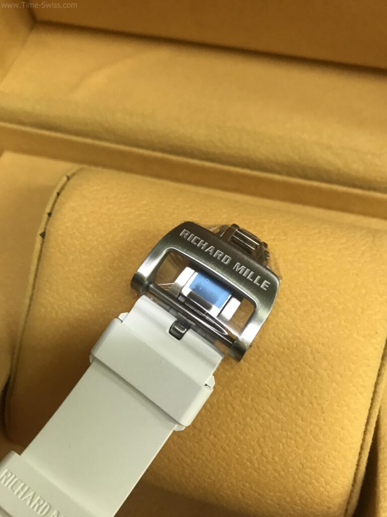 Richard Mille RM011-03 Flyback White Ceramic 43mm KV Swiss เรือนขาว สายยางขาว 04