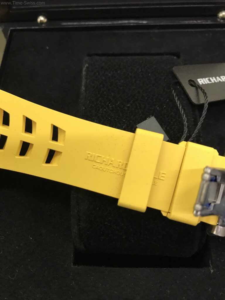 Richard Mille RM011-03 Yellow Dial 42mm Rubber KV Swiss เรือนเงิน สายยางเหลือง 05