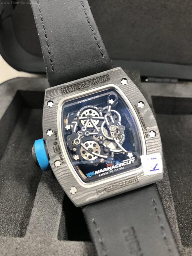 Richard Mille RM035 Rafael Nadal Blue Carbon Black Cloth 42mm KV Swiss ขอบในฟ้า สายผ้า 06