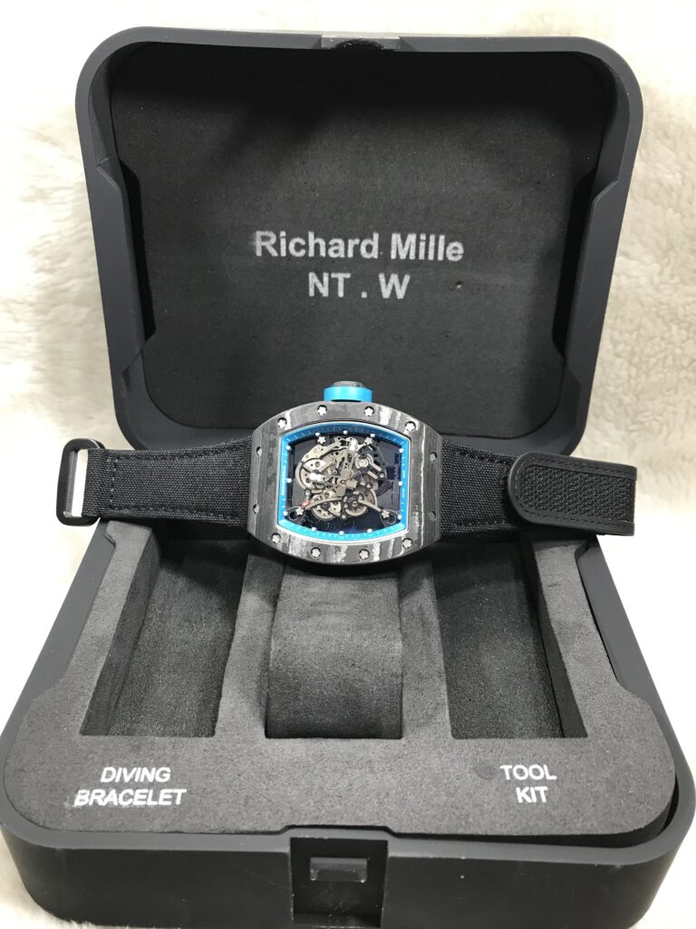 Richard Mille RM035 Rafael Nadal Blue Carbon Black Cloth 42mm KV Swiss ขอบในฟ้า สายผ้า 08