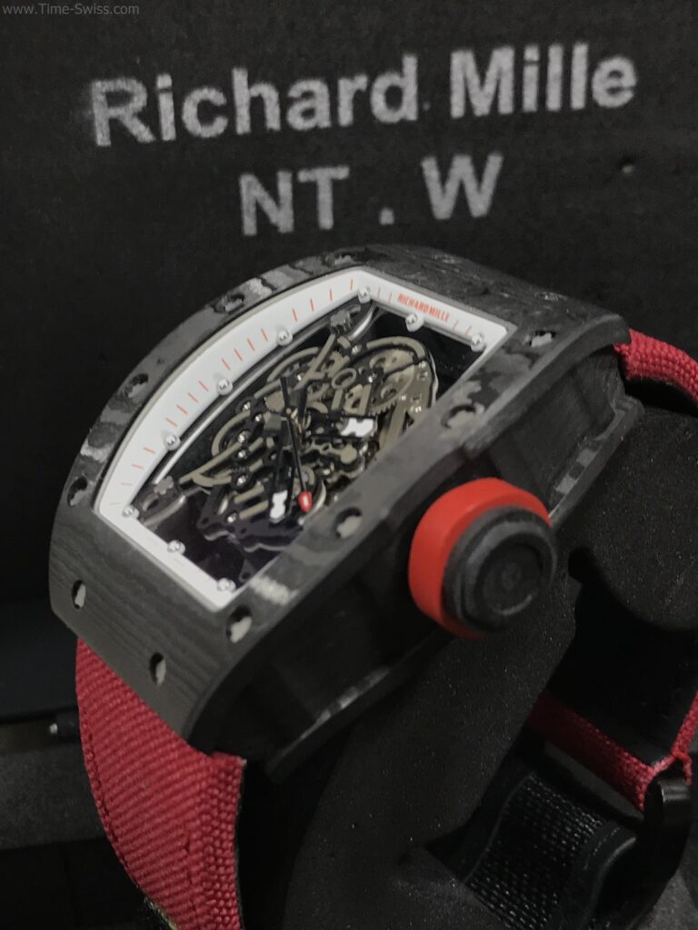 Richard Mille RM035 Rafael Nadal Carbon Red Cloth 42mm KV Swiss ขอบในขาว สายผ้าแดง 02