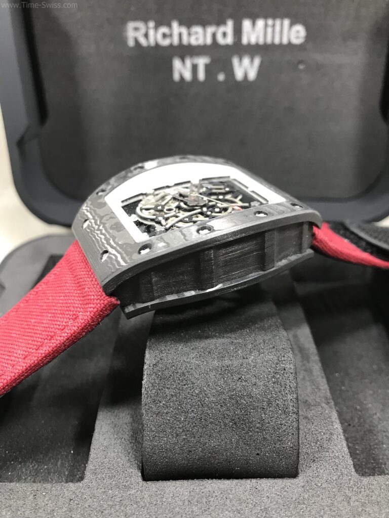 Richard Mille RM035 Rafael Nadal Carbon Red Cloth 42mm KV Swiss ขอบในขาว สายผ้าแดง 03