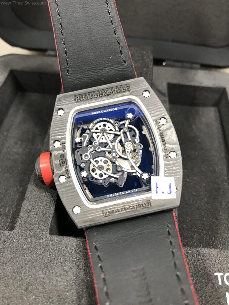 Richard Mille RM035 Rafael Nadal Carbon Red Cloth 42mm KV Swiss ขอบในขาว สายผ้าแดง 06