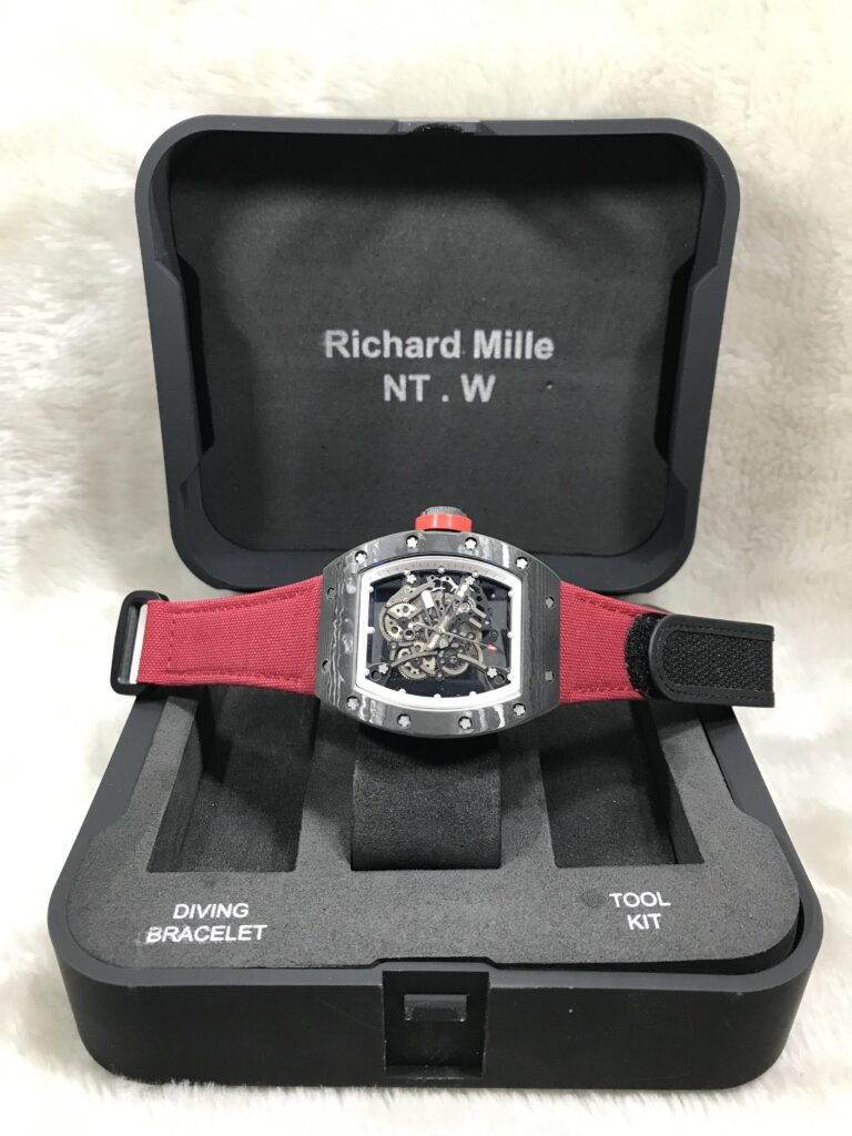 Richard Mille RM035 Rafael Nadal Carbon Red Cloth 42mm KV Swiss ขอบในขาว สายผ้าแดง 09