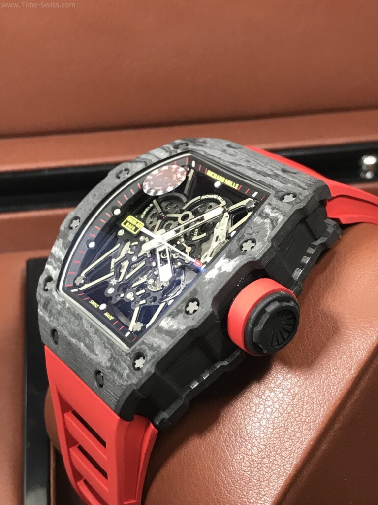 Richard Mille RM035-02 Carbon Red Rubber 43mm ZF Swiss V4 เรือนรมดำลาย สายยางแดง 02